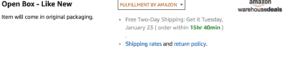 Open box like new on Amazon warehouse deals