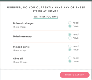 Platejoy pantry items