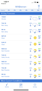 Tempest weather station forecast
