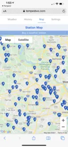 Tempest weather station map