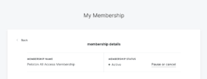 cancel pause peloton membership
